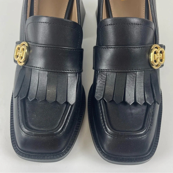 Sam Edelman Quinly Leather Slip On Chunky Block Heel Loafers Kilty Pumps 7.5M - Picture 3 of 13